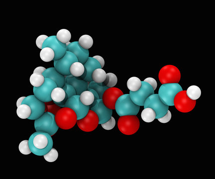  Space Filling Molecular Model Of Artesunate, A Member Of The Artemisinin Group Of Drugs That Treat Malaria