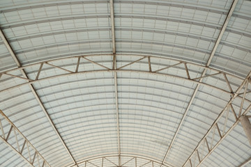Curve roof with steel structure in modern building