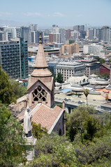 Santiago, Chile - December 18, 2005: View from Santa Lucia Hill, documentary editorial