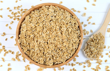 Bamboo bowl with oats