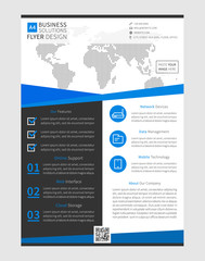 Presentation flyer vector illustration. Business leaflet template. Clean flyer layout page. Business creative concept. A4 promotion flyer layout. Ready to use, edit and print.
