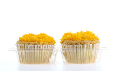 Foithong Cake, Golden thread cake isolate on white.