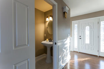 Fototapeta na wymiar Home Bathroom Entryway Interior