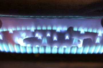 Gas burners in the kitchen oven