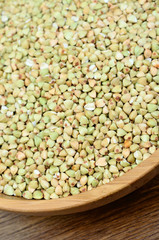 Bamboo bowl with green buckwheat