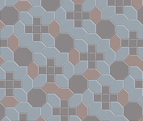 3D clay brick pattern floor-08