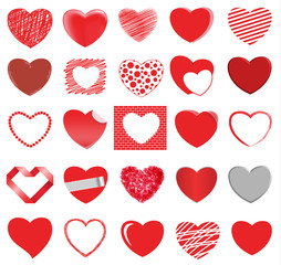 heart style vector set