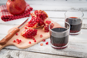 pomegranate juice with fresh fruits