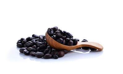 Coffee beans on white background