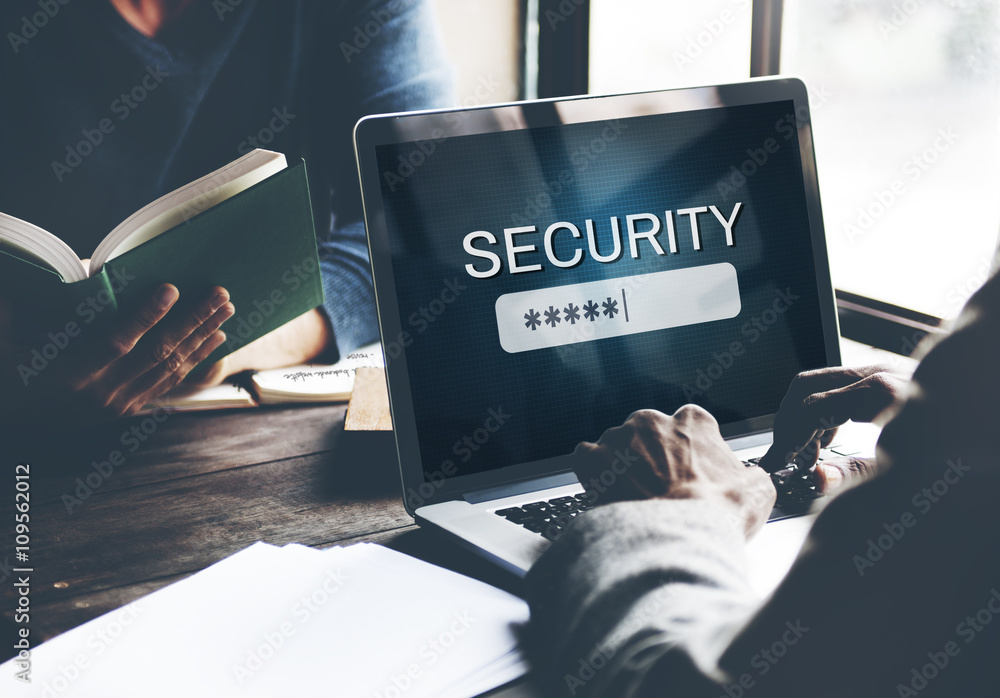 Poster security sign log in up password secret concept