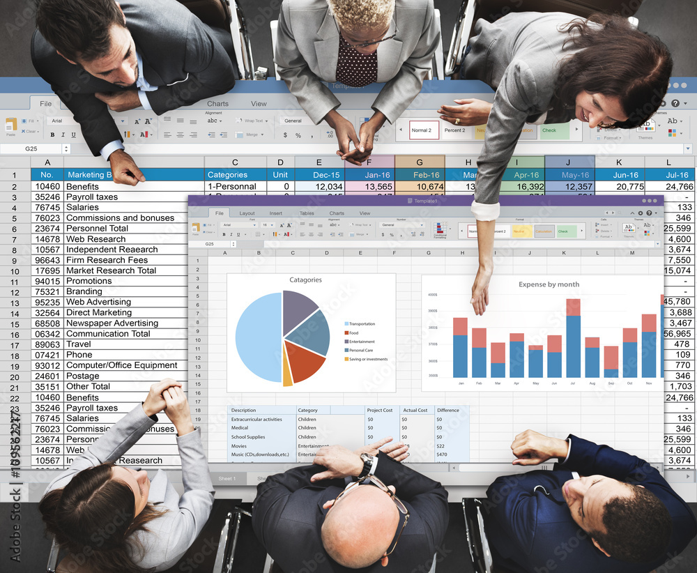 Aufkleber analytics brainstorming chart diagram report concept