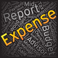 Expense ,Word cloud art background