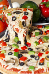 melted supreme pizza