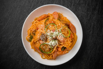 普通のナポリタン　Spaghetti alla Napoletana Italian food