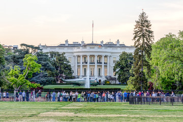 Washington DC - April 20th 2016: White House South Lawn with VH-3D Sea King Helicopter landed. A...