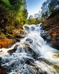 Amazing view of the Datanla waterfall with crystal clear water
