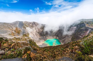 Gordijnen Irazu Volcano to the emerald lake in the crater. Central America. Costa Rica © alexanderkonsta