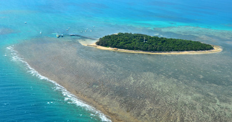 Aerial view of Green Island reef at the Great Barrier Reef Queen
