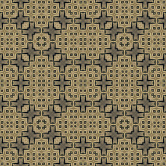 Seamless kaleidoscopic wallpaper tiles pattern drawn with black