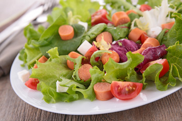 salad with sausage