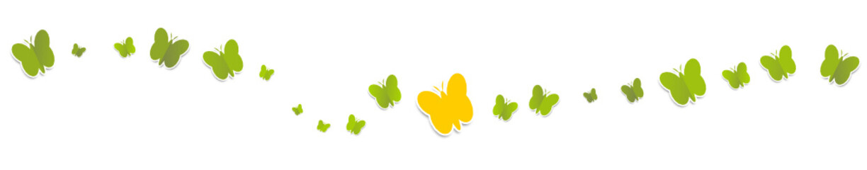 Schmetterlinge Grün Gelb Welle Wellen Band Banner