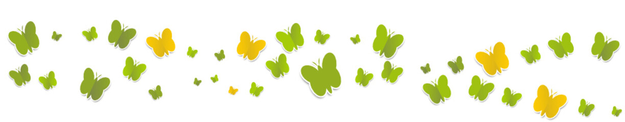 Schmetterlinge Grün Gelb Welle Wellen Band Banner © eflstudioart