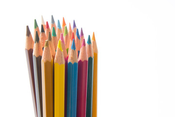 Color pencil on white background