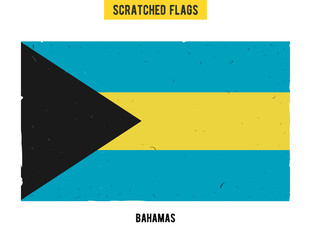 Bahamian grunge flag with little scratches on surface. A hand drawn scratched flag of Bahamas with a easy grunge texture. Vector modern flat design