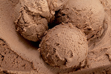 scoops of chocolate ice cream