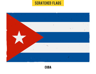 Cuban grunge flag with little scratches on surface. A hand drawn scratched flag of Cuba with a easy grunge texture. Vector modern flat design