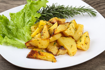 Baked potato with dill