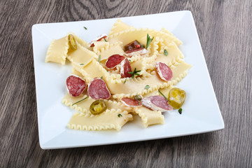 Pasta with salami