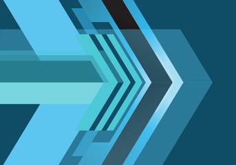 Naklejka premium abstract blue arrow background. technology backdrop, motion bann