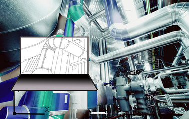 computer cad design of pipelines concept