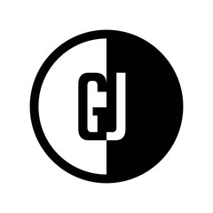 INITIAL CIRCLE HALF LOGO GJ