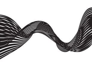 Fototapeta premium Abstract grey wave isolated on white background. Vector illustra