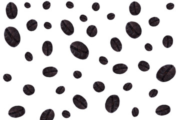 Coffee beans on white background