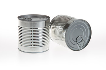 Two cans on a white background isolated