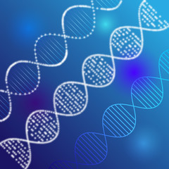 Vector clipart of shining DNA chain. Luminous DNA on the lighting background. 