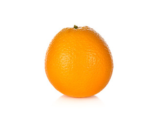 whole ripe orange on white background