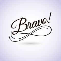 Bravo sign. Vector illustration. Beautiful lettering calligraphy black text. Calligraphy inscription business isolated on white background.