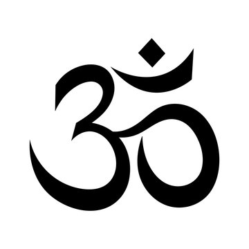 Om or Aum Indian sacred sound. The symbol of the divine triad of Brahma, Vishnu and Shiva.
