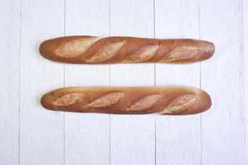 two french baguettes