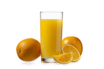 glass of orange juice with fruits