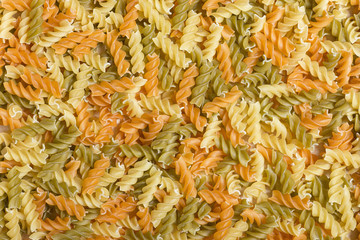 Fondo de espirales de pasta o fusilli