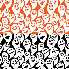 Seamless pattern with funny ghost. Happy Halloween background.