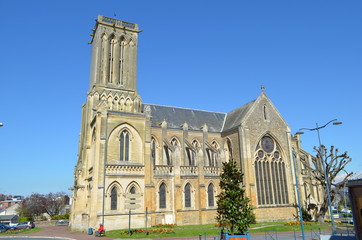 Fototapeta na wymiar L'église Saint-Martin de Villers sur Mer (Calvados-Normandie)