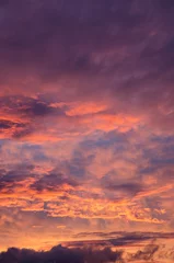 Photo sur Plexiglas Ciel saturated colors colorful sunset . Summers are warm and beautiful sunset . Clouds filled with different colors of the rainbow . the sky as if drawn by an artist's brush