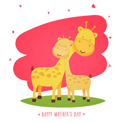 Giraffe Mother with baby Giraffe for Mother's Day.