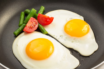 fried egg in pan